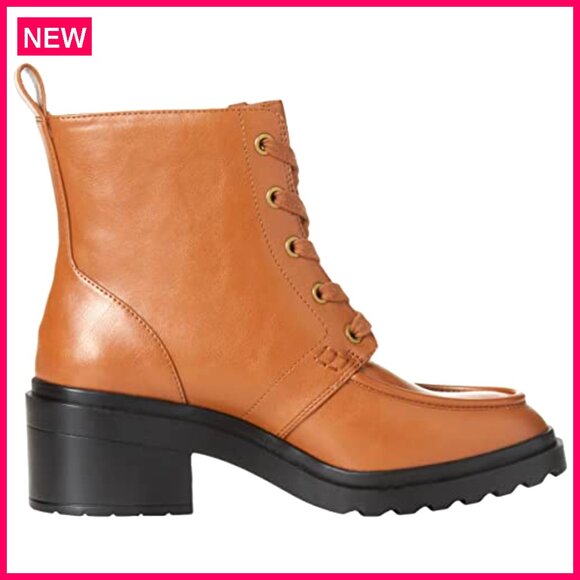 Women's Moc Toe Combat Boots with Memory Foam Insole Chunky Platform - Picture 8 of 8